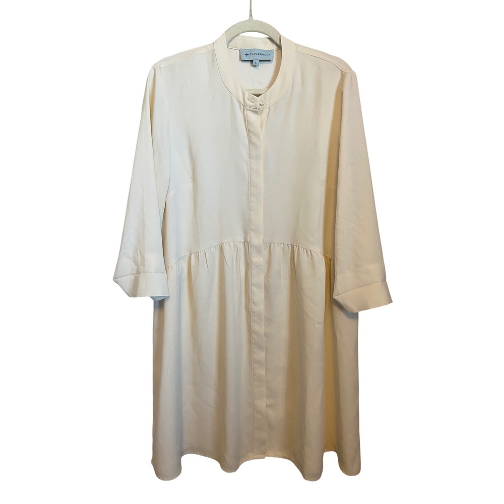 Tuckernuck Womens‎ Ivory Royal Shirt Dress Size Large Casual